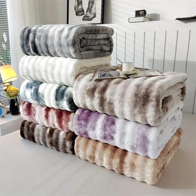 Luxurious Faux Rabbit Fur Bed Blanket - Soft, Thick, and Warm Throw All Seasons, Versatile for Sofa, Shawl, Travel, and Gifts