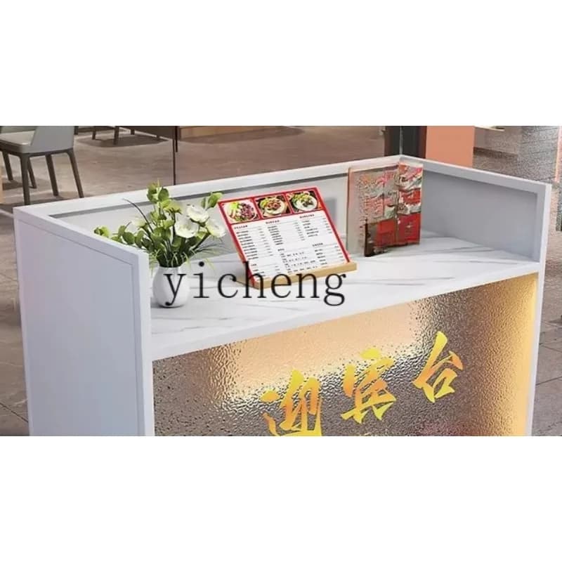 CZ-1 Welcome Catering Front Desk Reception Desk Tempered Glass Ordering Recipe Pendulum Shopping Guide