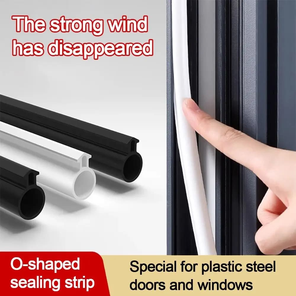 New O-Shaped Sealing Strip Rubber White Black Doors Insulation Tape Weather Stripping