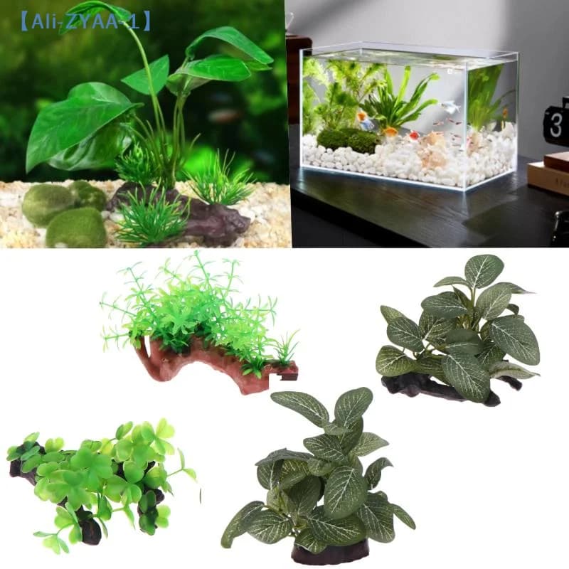 diZYAA-1 di1 piece of artificial plant in recovery wood for aquarium decorations, plastic plant branches, ornament for aquarium accessories