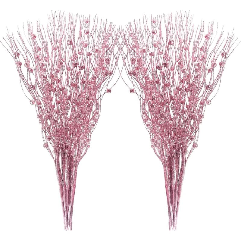 5 pezzi glitter bacche artificiali bouquet albero di natale ornamento per la decorazione domestica capodanno 2026 Navidad ghirlanda fai da te regali accessori