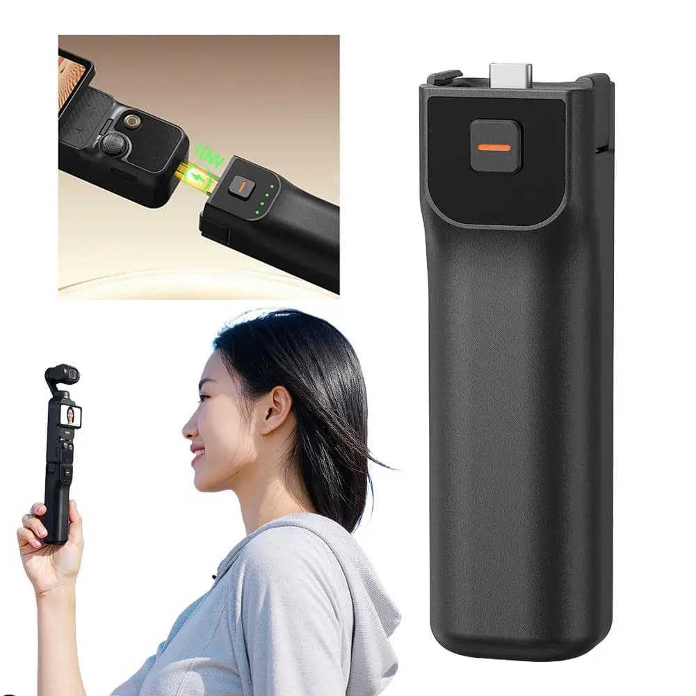 Per DJI POCKET 3 Impugnatura batteria estesa Maniglia batteria a ricarica rapida Banca di potere portatile per accessori Pocket 3
