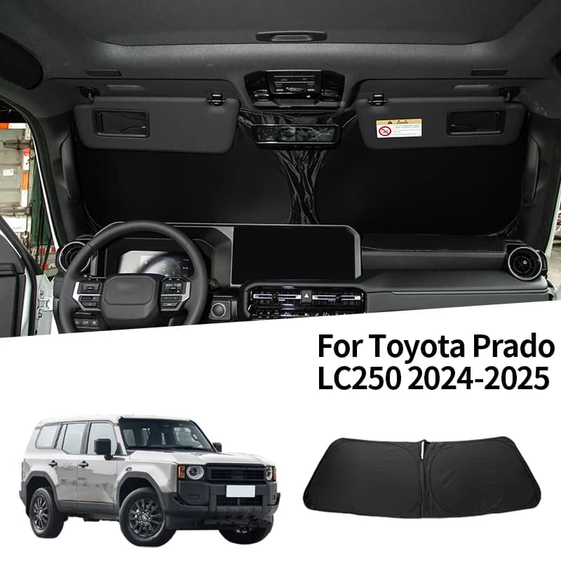 Per LHD Toyota Prado LC250 2024-2025 finestrino dell'auto parabrezza anteriore parasole isolamento termico parasole parasole accessori auto