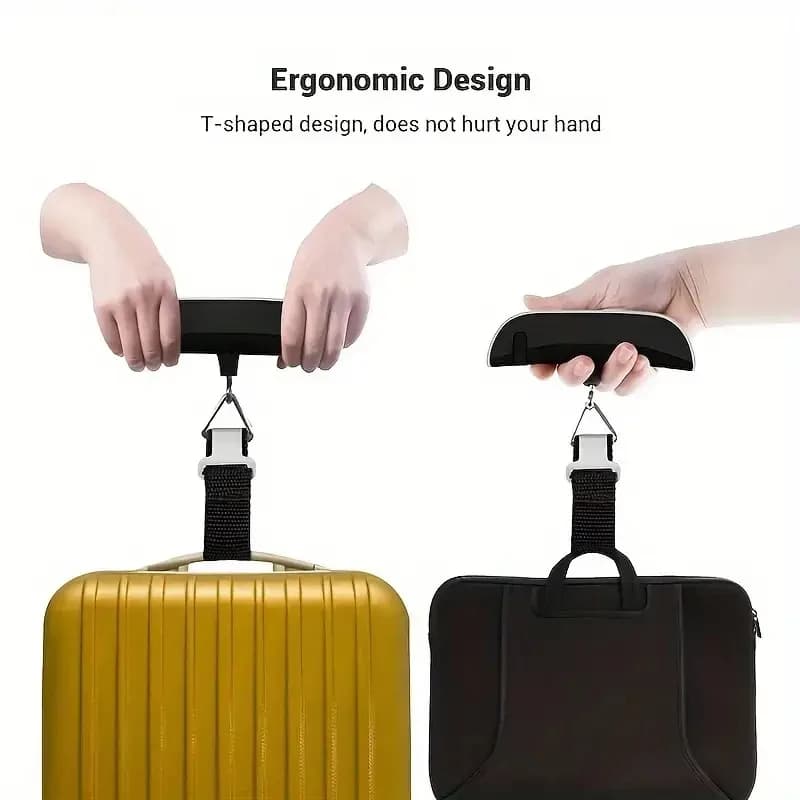 Bilancia elettronica portatile ad alta precisione, piccola bilancia a molla portatile, con gancio per bagagli e funzione di bilancia per pesci