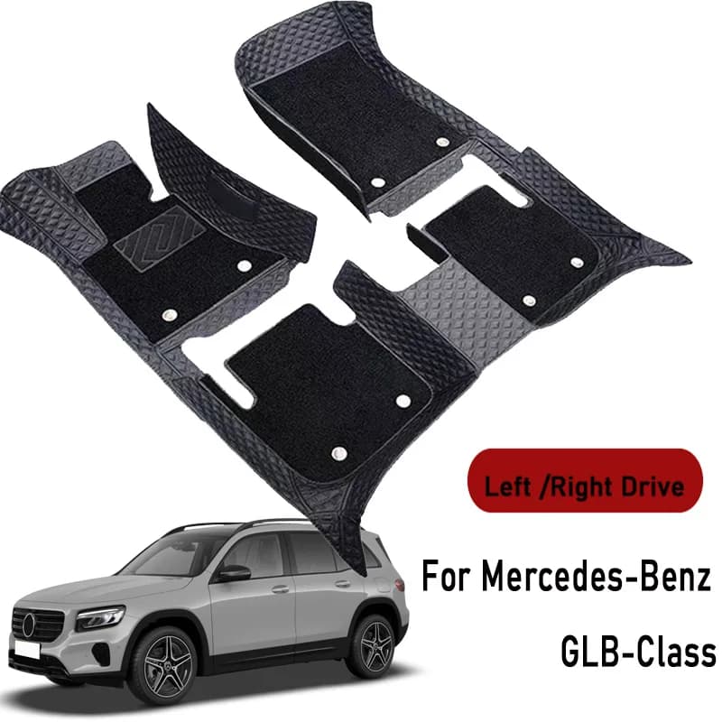 Car Floor Mats for Mercedes-Benz GLB-Class 2020 2021-2026 Custom Auto Foot Pads Automobile Carpet Cover Interior Accessories