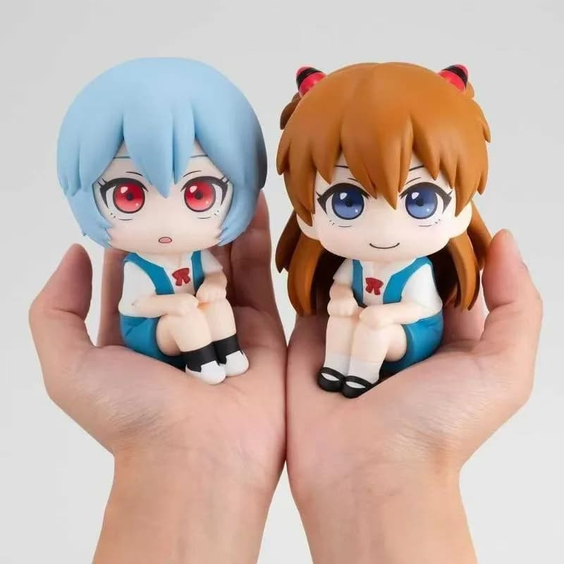 Japan Anime EVA Evangelion Figure Rei Ayanami Asuka Langley Q Version Big Head 10cm PVC Action Figure Collectible Desktop Gift