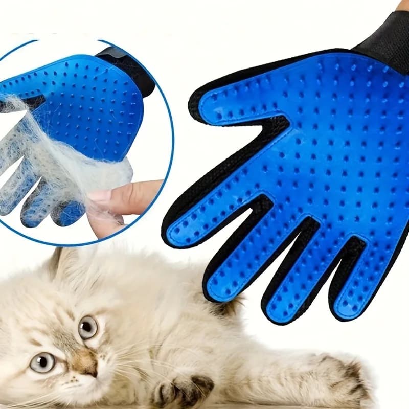 Pet Deshedding Grooming Glove, Massage & Fur Removal Brush for Dog Cat Bath & Daily Interaction Pet Cleaning Supplies