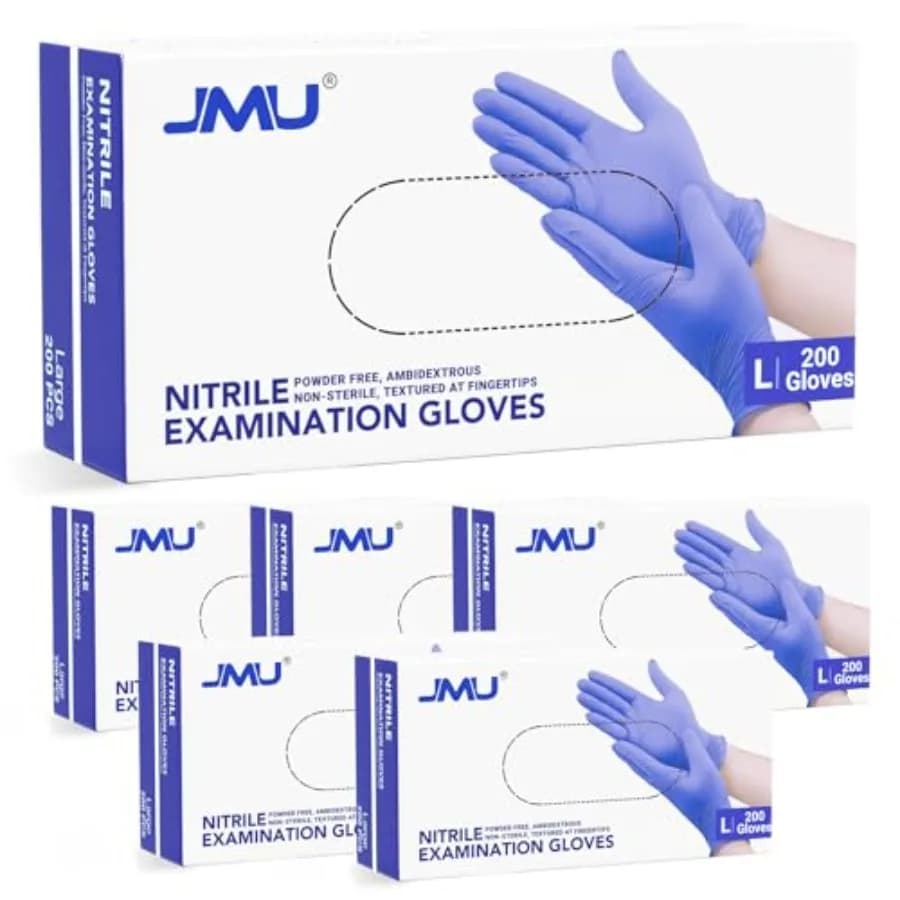 Guanti in Nitrile JMU, Confezione da 1, Guanti Monouso Senza Lattice, Spessore 3,5 Mil