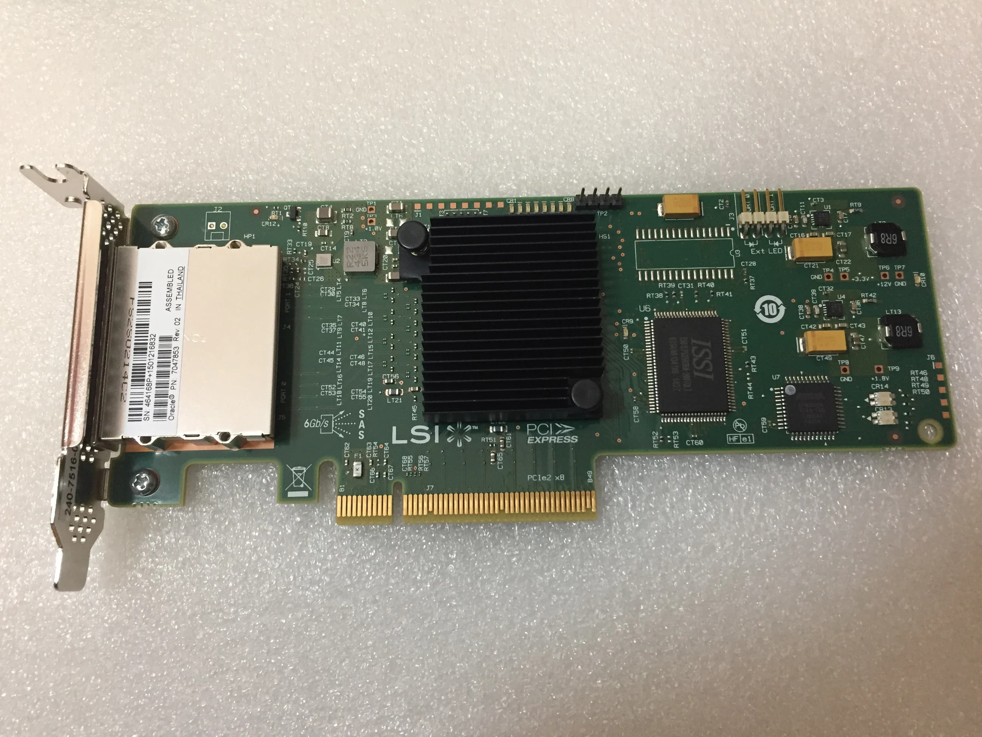 Adattatore Oracle 7047853 Doppia porta 6 GB SAS 6 Gb/s PCI-E SAS9200-8e