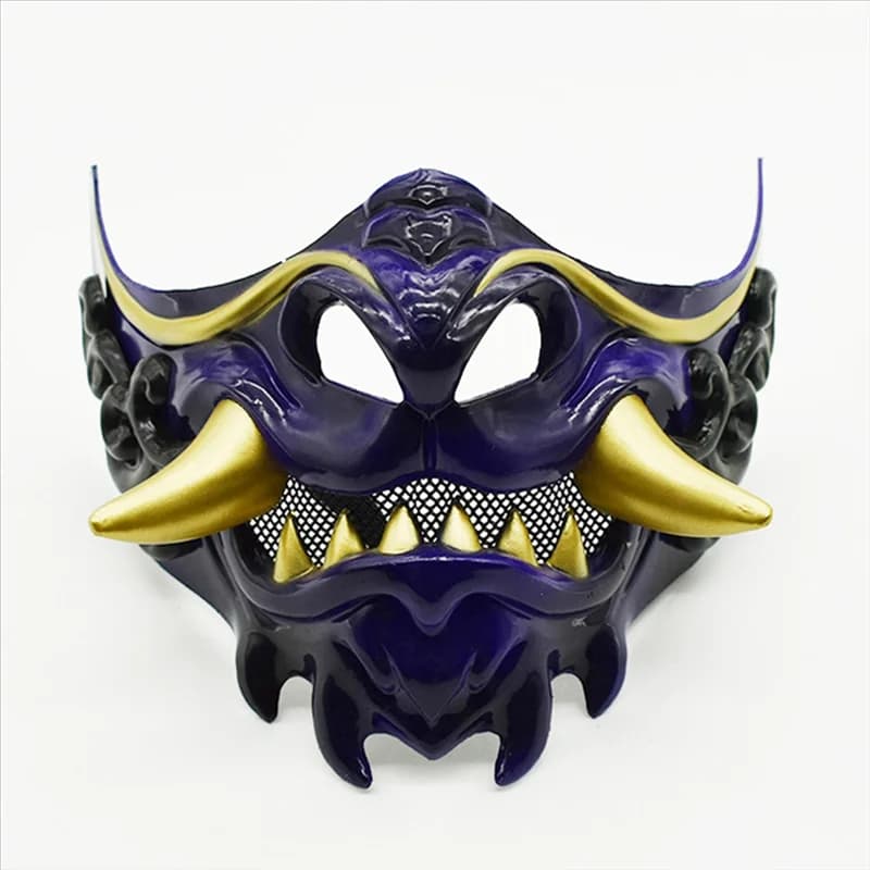 Gioco di ruolo Halloween Samurai giapponese Fantasma Maschera da diavolo Halloween Diavolo Guerriero Maschera horror spessa