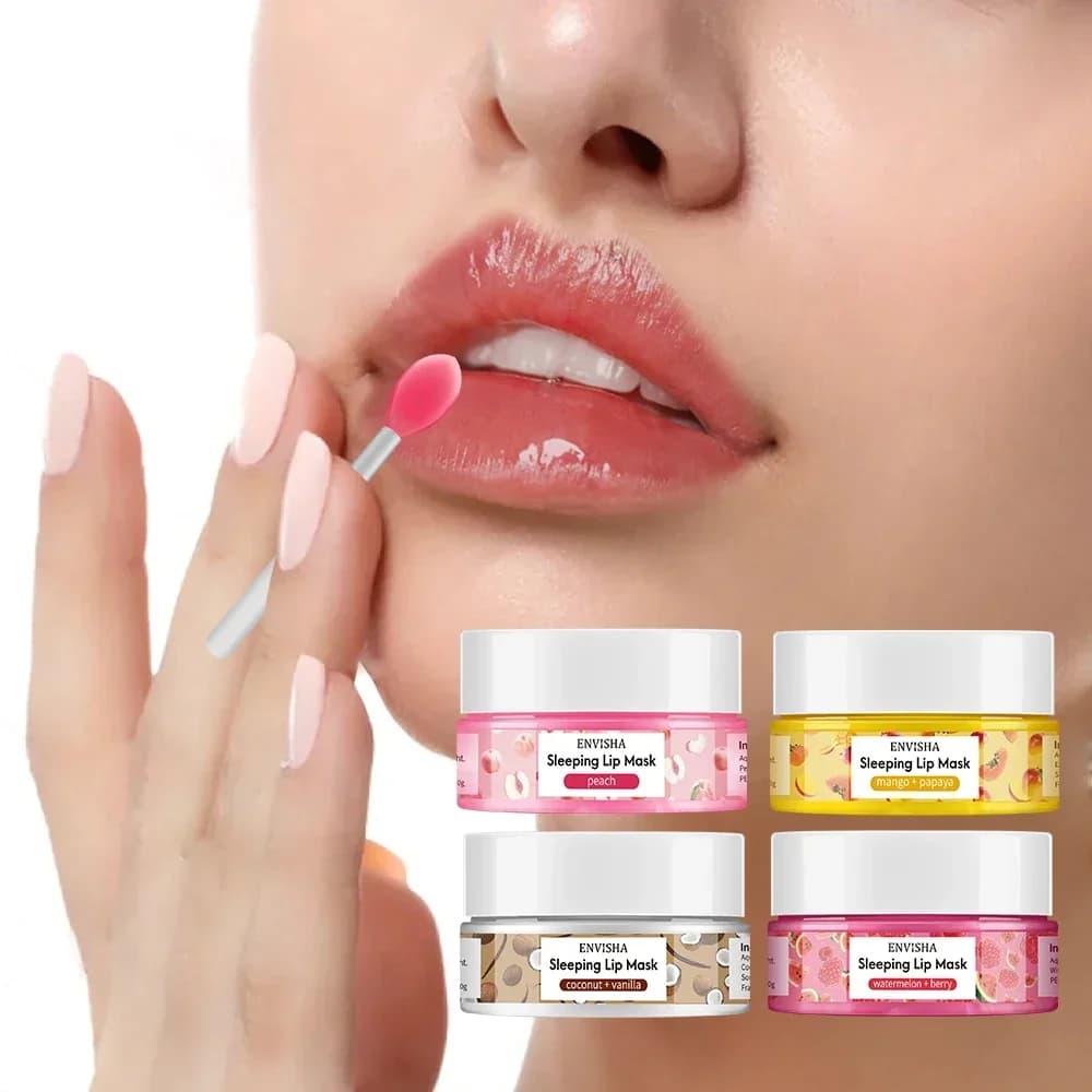 Advisha Coconut Lip Sleep Mask Night Sleeping Maintenance moisturizing Fade Lines balm nourishing skin care Beauty Health 20g