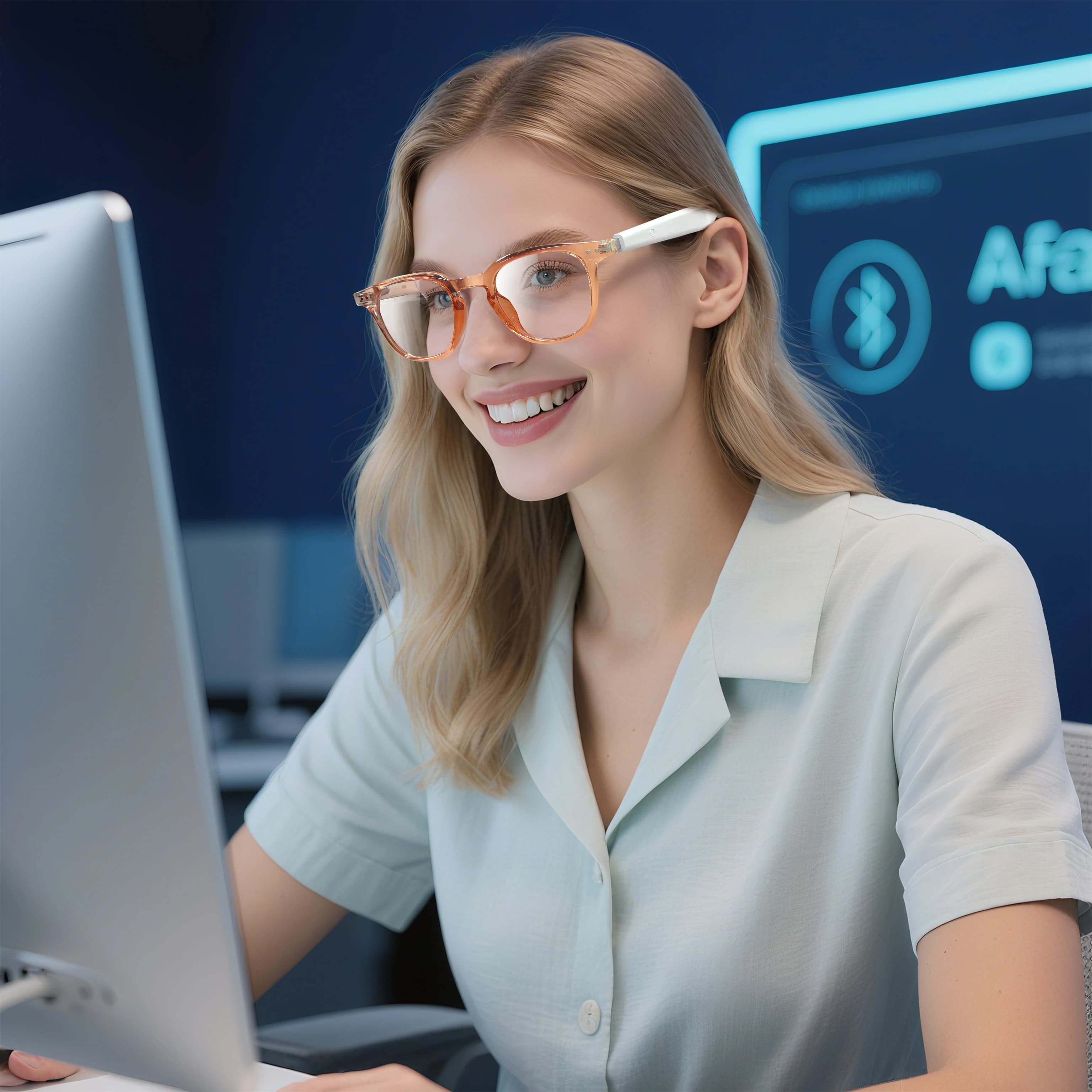 Occhiali Intelligenti Fotocromatici Anti-Luce Blu con Musica Wireless, Occhiali da Sole con Altoparlante AI, Registrazione Video, Occhiali Smart con Audio Intelligente