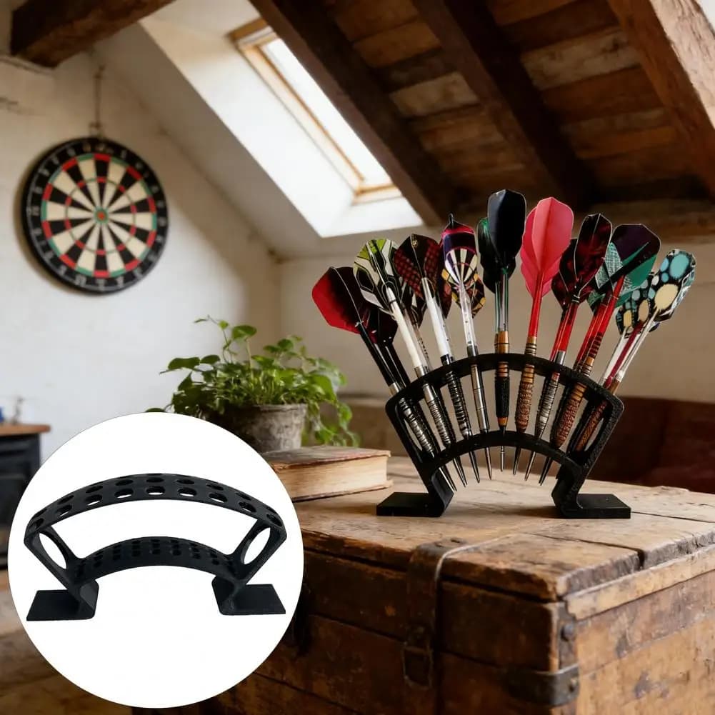 Organizzatore per Freccette, Porta Freccette Stampato in 3D, Supporto Compatto da Scrivania, Espositore da Tavolo in Acciaio per Freccette con Punta Morbida