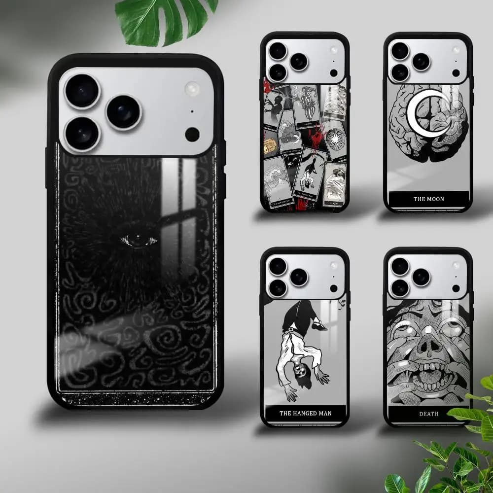 Phasmophobia Tarot Card Phone Case For IPhone 17 16 15 14 13 12 11 Pro Max Plus Mini Plus Hard Mirror Surface Protect Funda