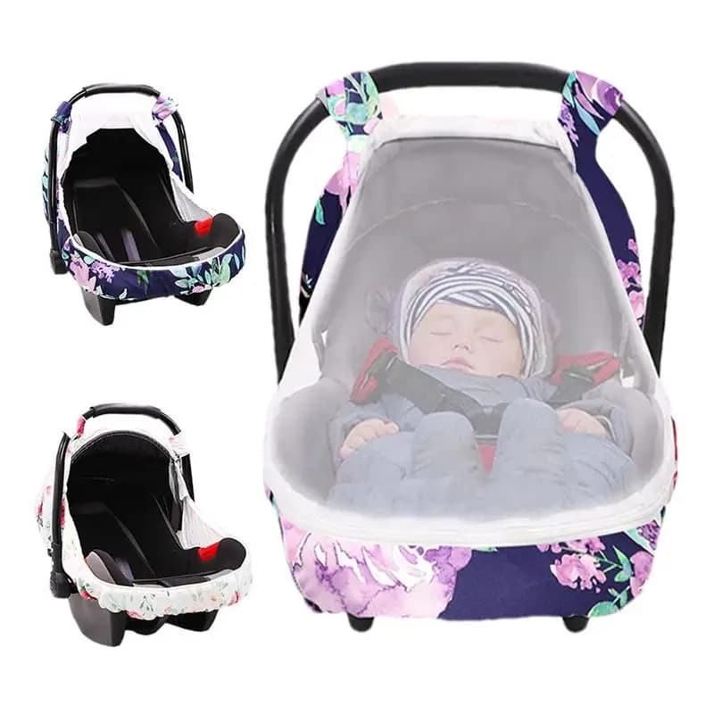 Seggiolino auto da viaggio per bambini, baldacchino, copertura per allattamento a prova di calcio, con finestra a 2 strati, per ragazzi, ragazze e accessori per passeggino per bambini
