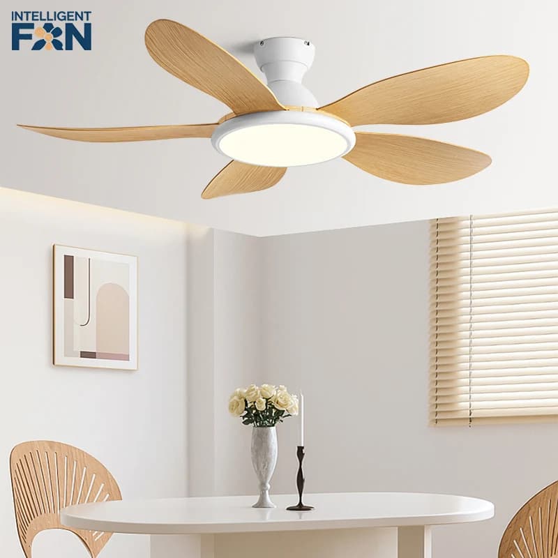 Ventilatori da soffitto 35W con motore CC da pavimento basso moderno da 52 pollici LED 60W con telecomando Ventilatore da soffitto semplice con ventilatore domestico leggero 220V