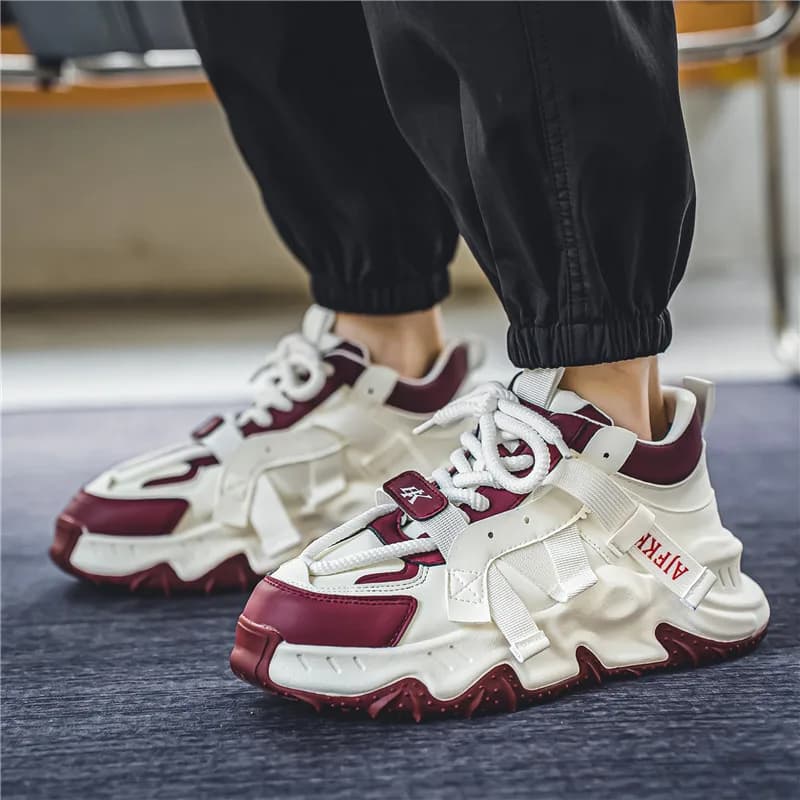 Primavera Autunno Nuove squisite scarpe da ginnastica casual da uomo Tendenza moda Scarpe da corsa da esterno traspiranti con suola spessa che aumentano l'altezza