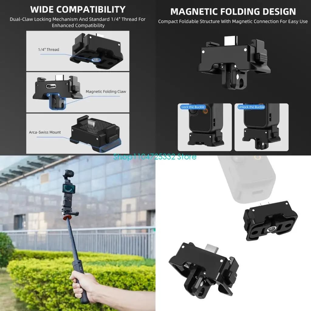 P5EA Multiple Interfaces Camera Base For Pocket 4/3 Fit Tripods And Accessories