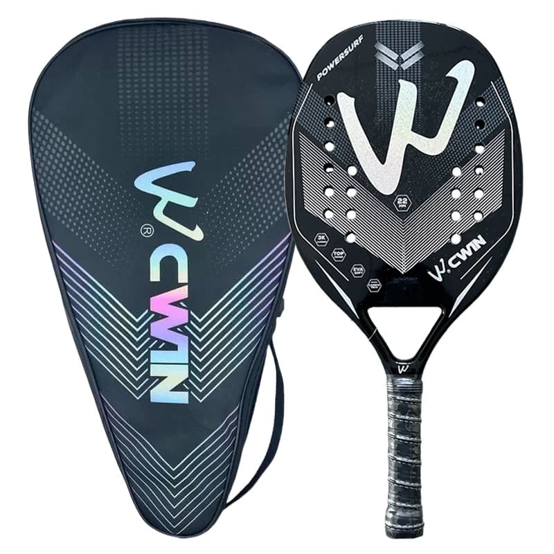 3K Camewin Racchetta da beach tennis Superficie ruvida in fibra di carbonio completa per uomo Donna Adulto Giocatore senior Racchetta per sport all'aria aperta 2025