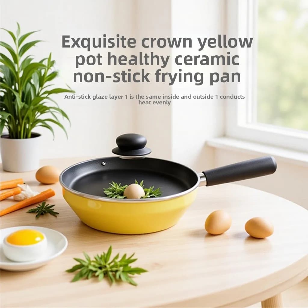 Ceramic non-stick pan Home breakfast pan Flat bottom iron pan