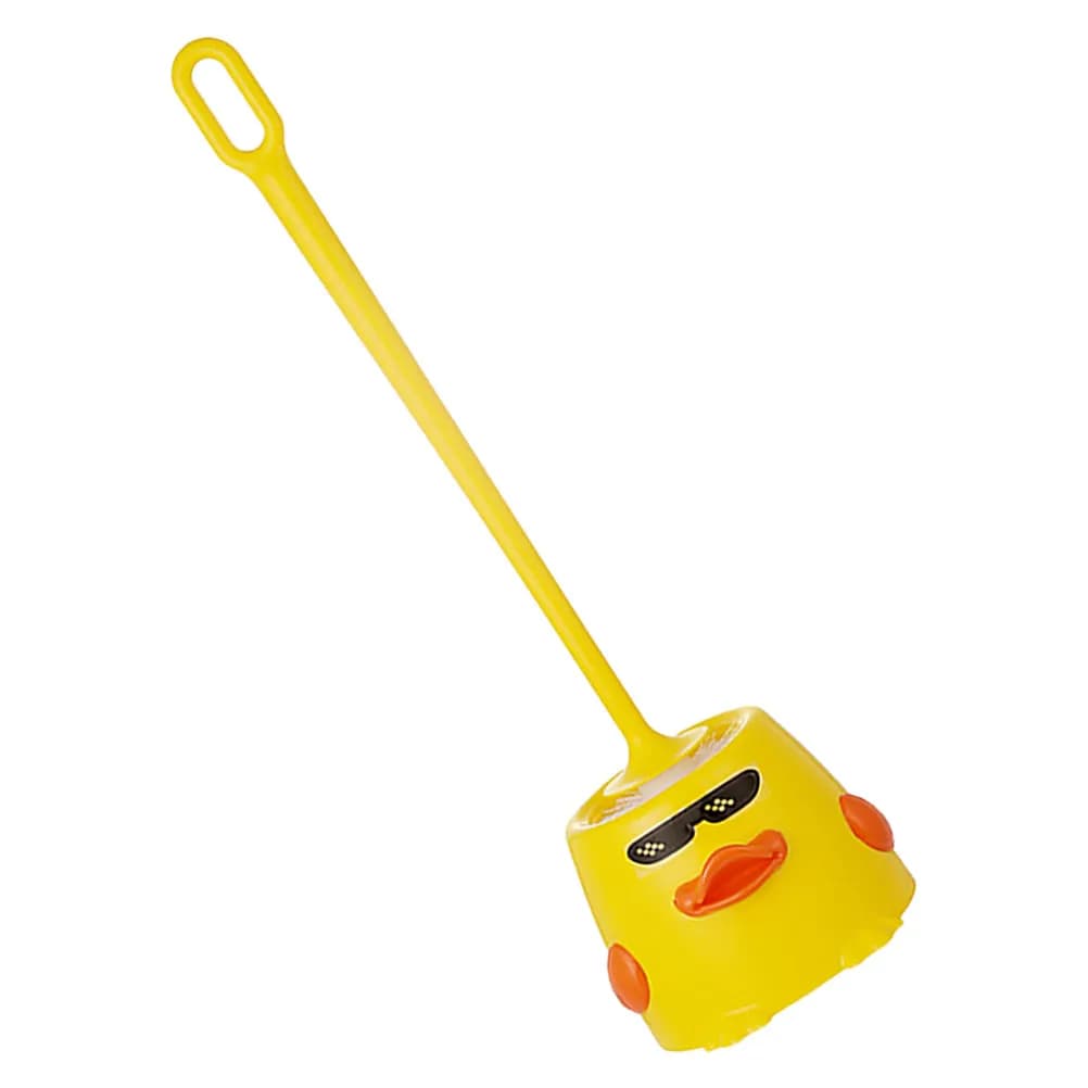 Spazzola per WC a forma di simpatica anatra gialla con manico lungo e setole morbide, strumento decorativo per la pulizia del bagno e della toilette, per una pulizia profonda della vasca.
