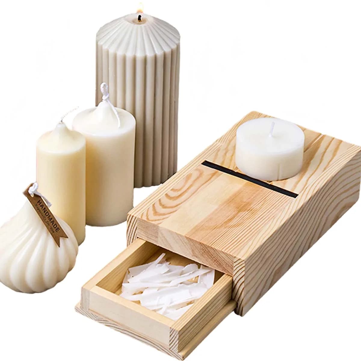 Sapone in legno Trimmer per candele Smussatore Taglierina fai-da-te Cassetto Scatola Regali artigianali Sapone e candele per aromaterapia fatte a mano