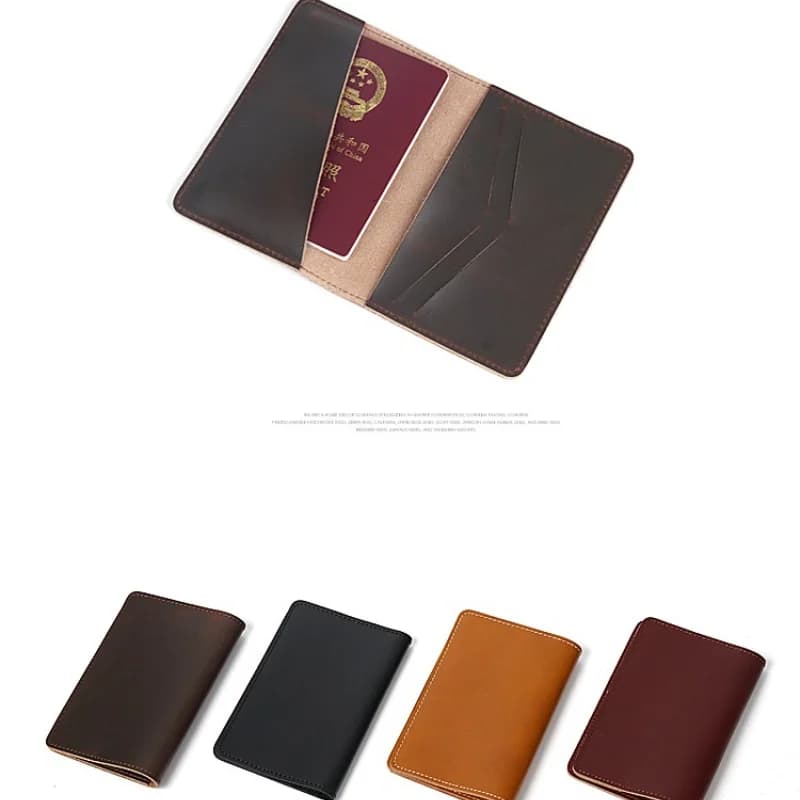 Custodia sottile per passaporto Custodia in pelle per uomo e donna Porta passaporto da viaggio con porta carte di credito Custodia protettiva per portafoglio