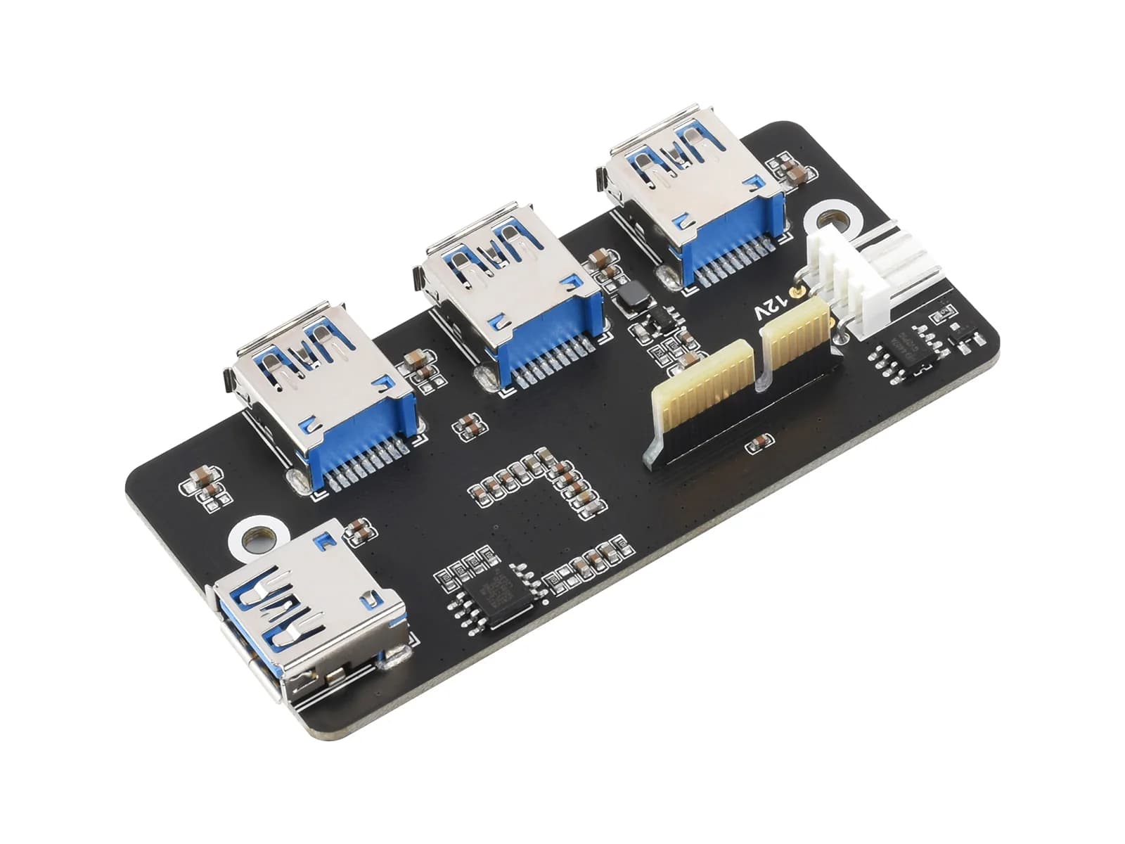 Waveshare PCIe TO USB 3.2 Gen1 Adapter, Designed For Raspberry Pi Compute Module 4 IO Board, 4x High Speed USB Ports
