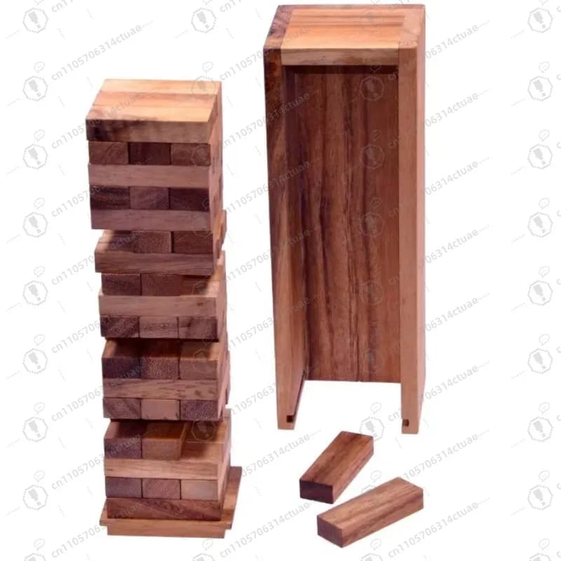 Torre di Blocchi in Legno XL, Gioco da Tavolo Classico per Famiglie, Feste e Riunioni in Appartamento