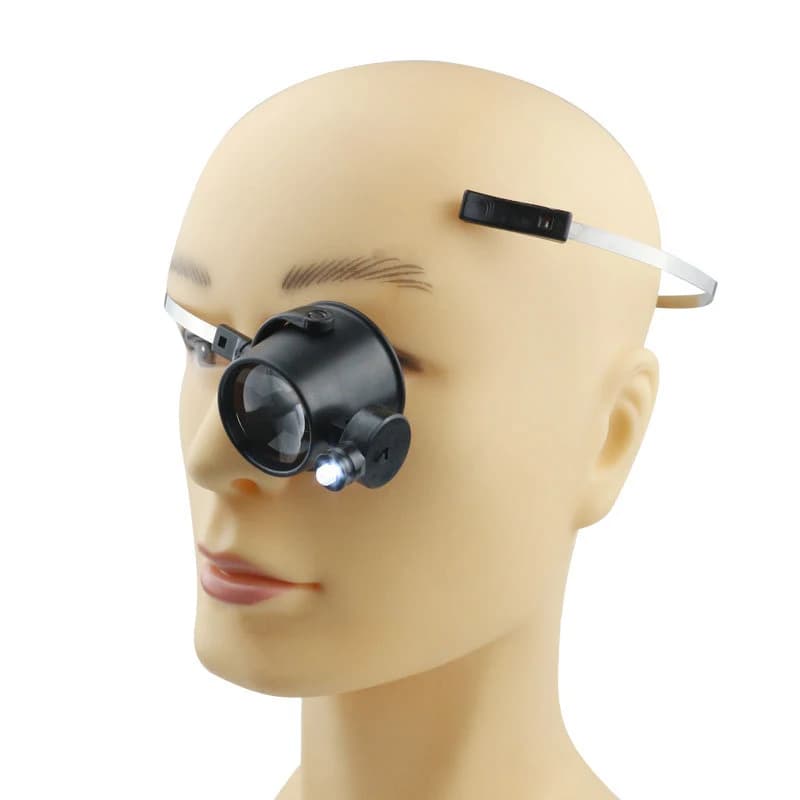 Lente d'ingrandimento 15X con lenti per occhiali a luce LED per orologiaio Strumenti per la riparazione di orologi Lente d'ingrandimento per occhi Accessori per la riparazione dell'orologio