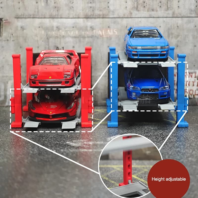 1 Pezzo Espositore per Modellini Auto in Resina e Lega Scala 1/64, Organizzatore Giocattoli, Ornamento per Layout, Decorazione Casa
