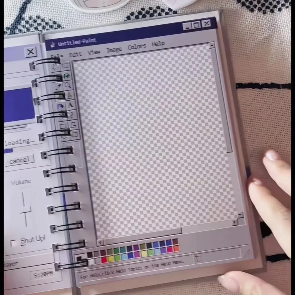 B6 Size Spiral Notebook Spiral Binding Vintage Desktop Layout Scrapbook Planner 60 Pages Desktop Layout Journal