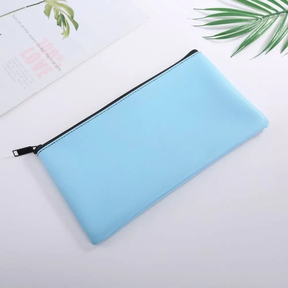 Portafoglio con cerniera in PU, piccola borsa compatta in pelle PU per contanti, 11 x 6 pollici, porta soldi, portamonete, porta cosmetici