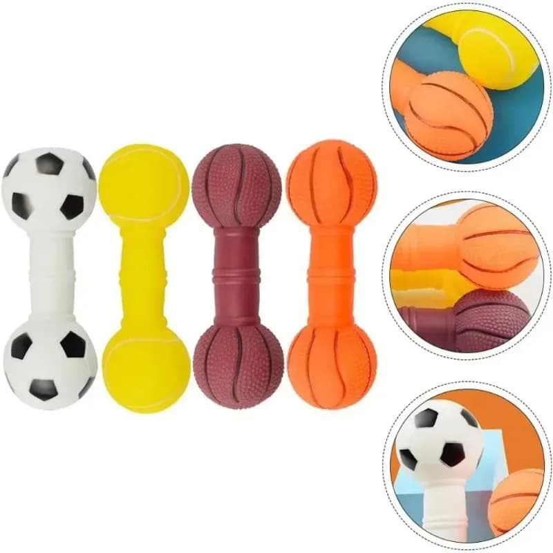 Shape Teeth Cleaning Bite Resistance Squeaky Dog Ball Toy Dog Ball Toy Interactive Dog Toy Fun Giggle Sounds Football Basketball