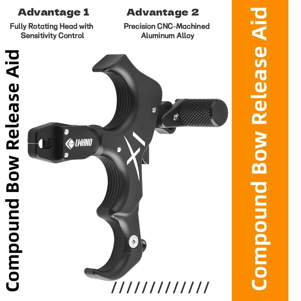 Dispositivi di Rilascio per Arco Compound, a 3/4 Dita, Compatibili con Mano Sinistra/Destra, Grilletto a Pollice, Impugnatura a Caliper, Accessori per Tiro con l'Arco, Caccia e Tiro al Bersaglio