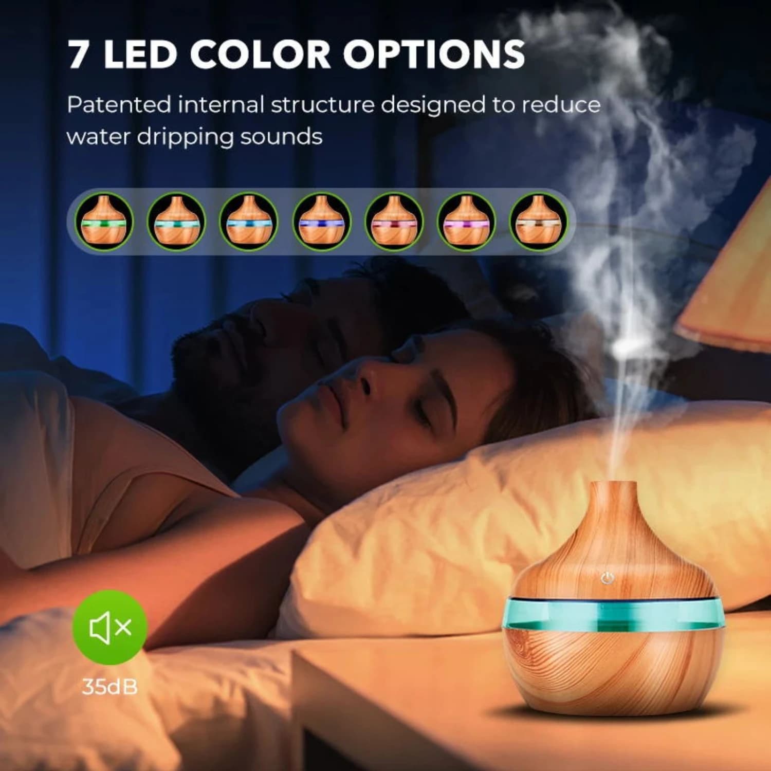 Innovativi umidificatori per aromaterapia a LED di Air Innovations - Diffusore di aromi e umidificatore con 7 colori LED vibranti