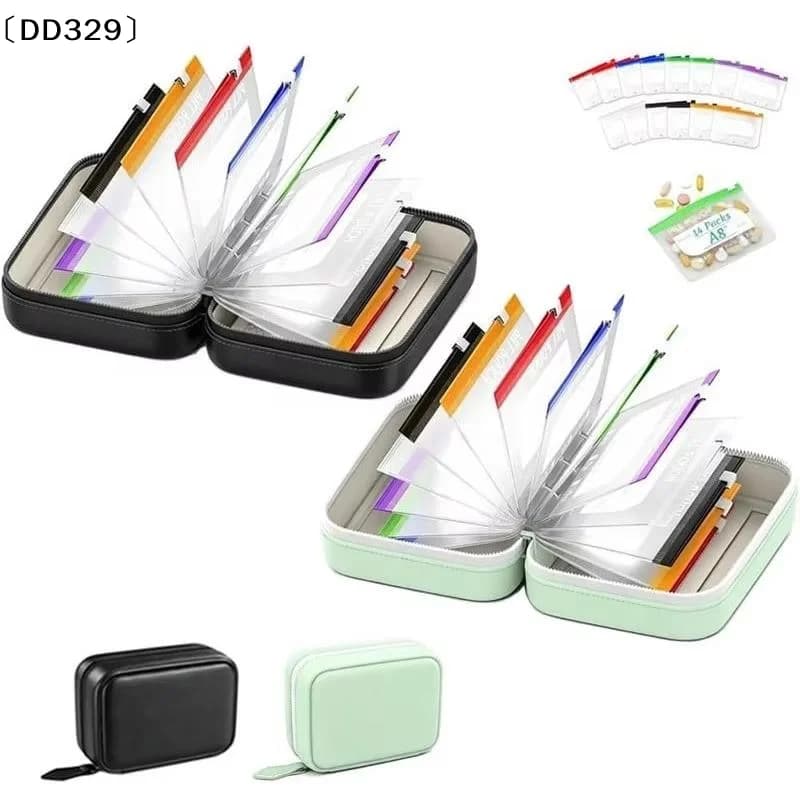 1 Set Writable Labels Waterproof Pill Pouch Kit With 7/14 Color-coded Pouches For Daily Medication Vitamins & Supplements〔DD329〕
