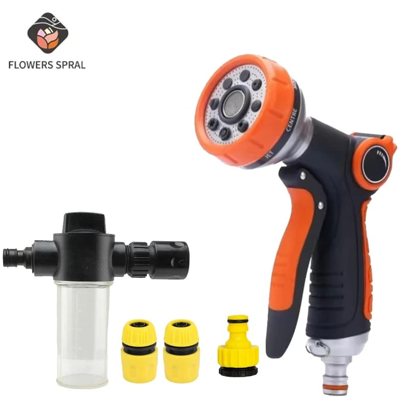 9 Mode High Pressure Garden Water Gun Hose Nozzle Car Washing Yard Water Sprayer Irrigation Pipe Tube Nozzle Sprinkle Tools