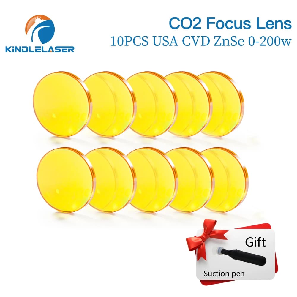 Kindlelaser Lente di messa a fuoco 3/5/10PCS USA CVD Lente di messa a fuoco ZnSe DIA 20mm FL50.8/63.5 per 0-200W CO2 Macchina da taglio per incisione laser