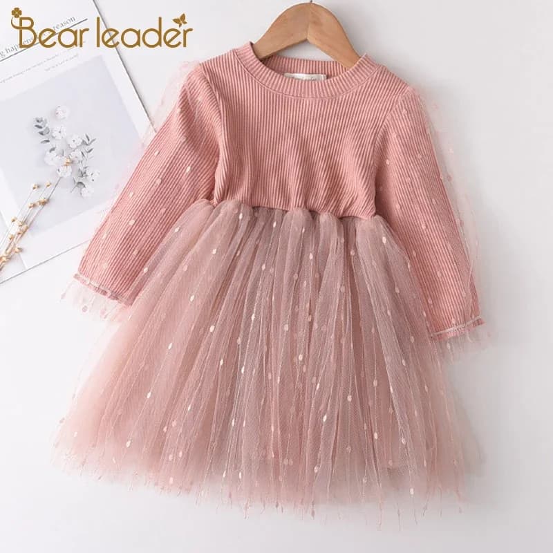 Orso Leader Ragazze Fiori Vestito Da Partito 2023 Nuovo Autunno Bambini Costumi Casual Bambini Abiti Floreali Retro Todderl Abiti Del Bambino