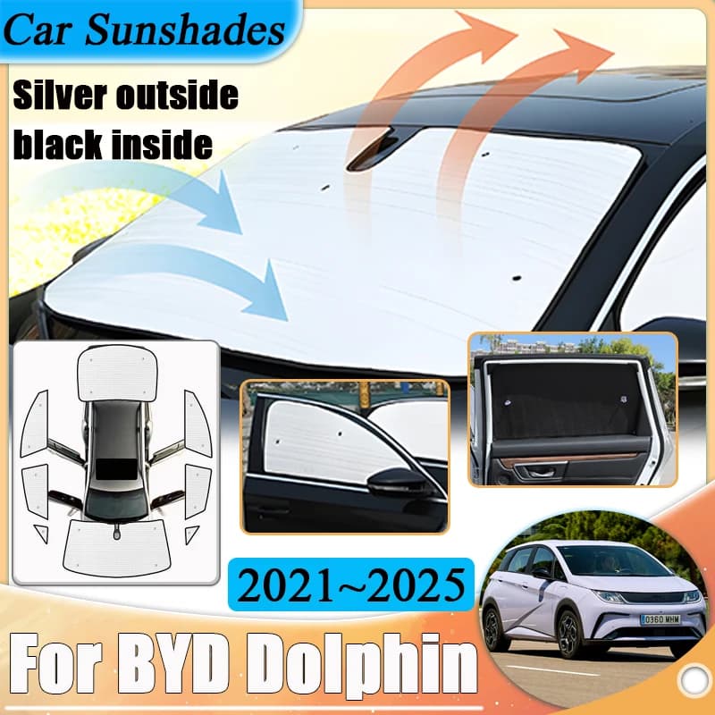 Anti-UV Parabrezza Auto Visiere Per BYD Dolphin Accessori 2021 2022 2023 2024 2025 Finestra Completa Parasole Protezione Solare Shades