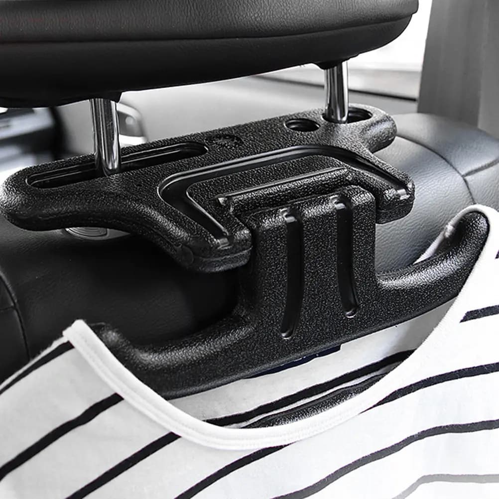 Black ABS Seat Clothes Hanger, Safe Dresses for Shirts, Coats and Jackets, No Needed Tools