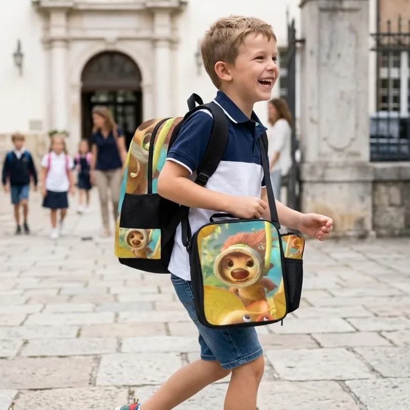 Nuovo Set 3 Pezzi 2026: Zaino Scuola, Borsa Pranzo e Astuccio Stampati per Bambini - Impermeabile e Resistente, Perfetto come Regalo Scolastico