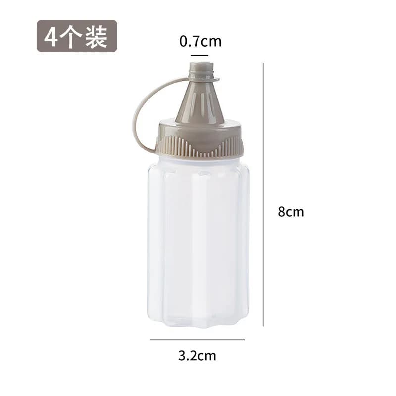 Set di 8 Dispenser per Condimenti da Cucina, Bottiglie in Plastica per Salsa con Erogatore a Pressione