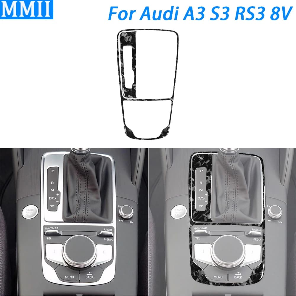 Per Audi A3 S3 RS3 8V 2013-2019 Forgiato In Fibra di Carbonio Console Centrale Del Cambio Telaio Trim Copertura Accessori Per Interni Auto adesivo