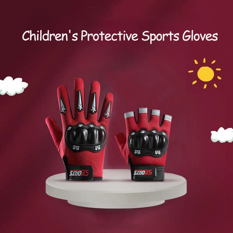 Children's Cycling Gloves for Boys and Girls Protective Gloves with Hardshell Sport Fitness Climbing Skateboard Kids Anti-slip Gloves