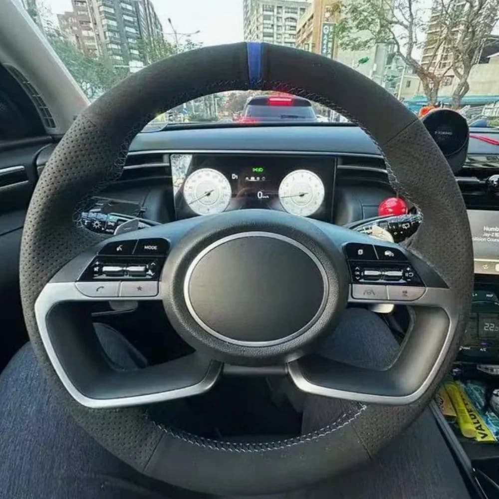 Coprivolante per auto personalizzato con treccia morbida al 100% adatta per Hyundai AVANTE Santa Cruz Tucson Plug I20 prodotti per auto involucro sterzo