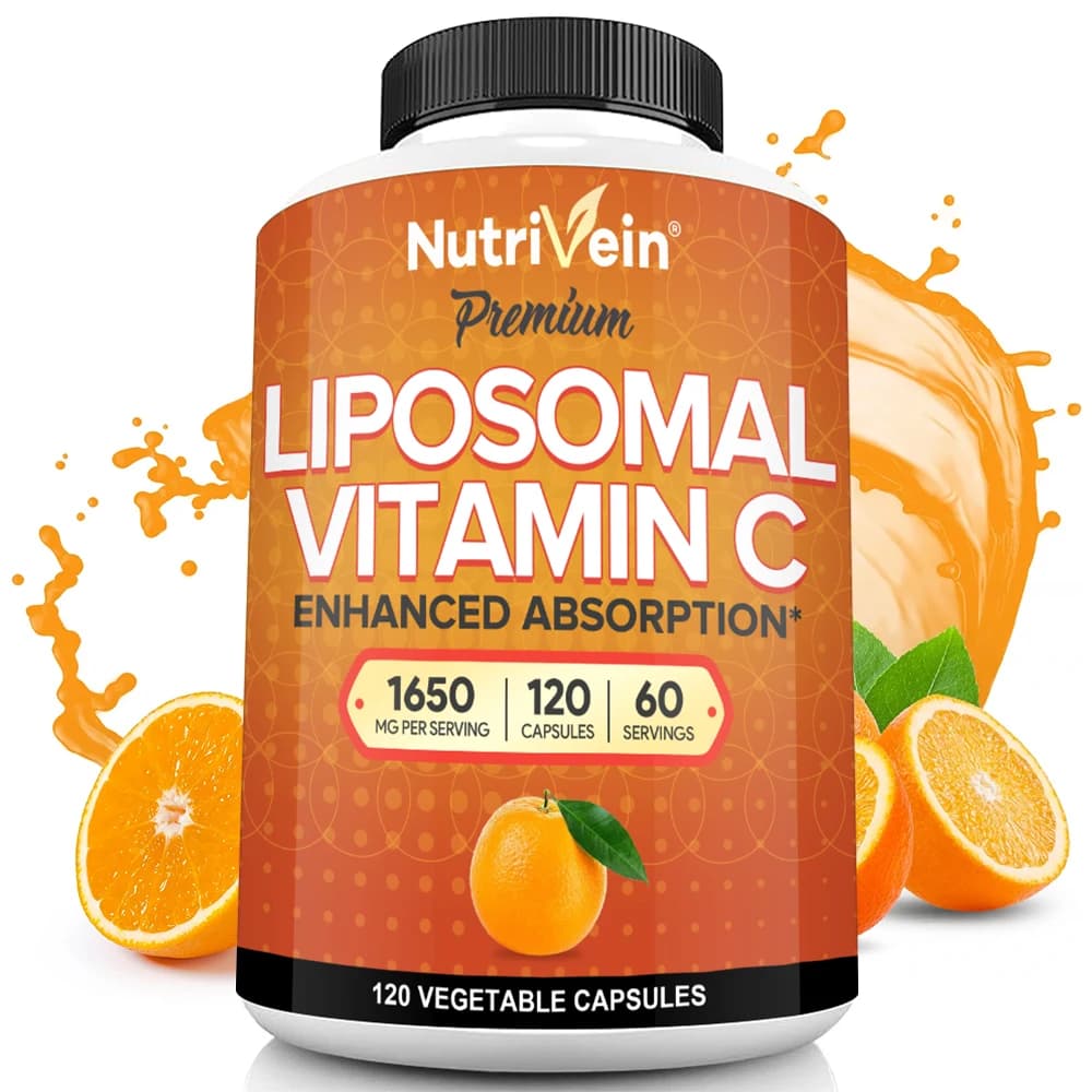Premium Liposomal Vitamin C Supplement 1650mg - 120 Caps: High-Absorption High Dose Vitamin C Capsules for Overall Well-Being