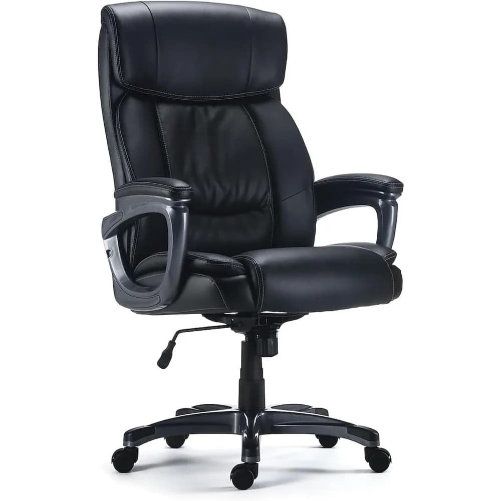 lockland sedia da ufficio ergonomica per manager, grande e alta ammortizzata, altezza regolabile, struttura in metallo, cuoio legato, per spazi di lavoro,