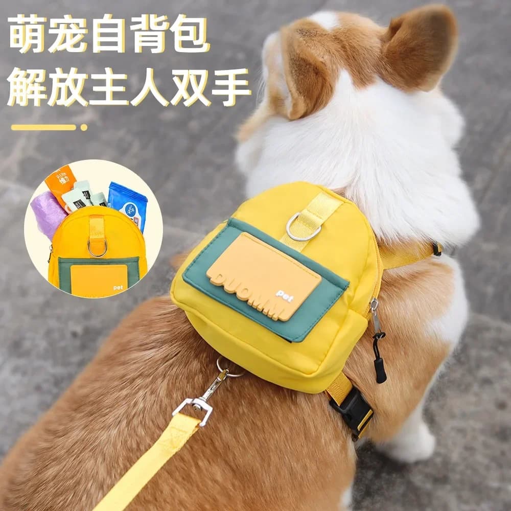 Guinzaglio per Cani con Zaino a Cartone Animato, per Viaggi all'Aperto, Accessori per Animali Domestici